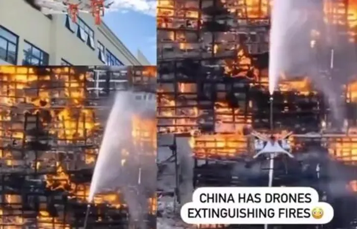 Fighting fires with drones in China
