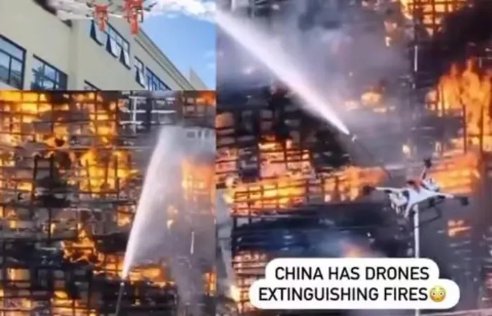Fighting fires with drones in China