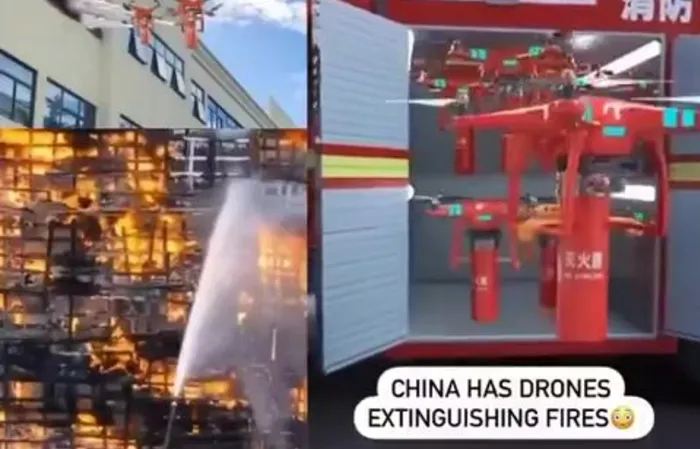 Fighting fires with drones in China