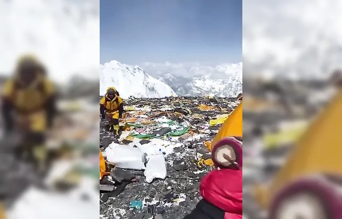 Mount Everest is covered in waste thanks to people trashing it