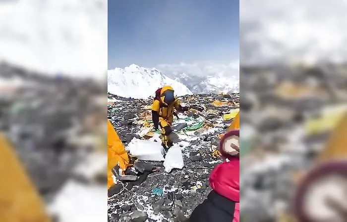 Mount Everest is covered in waste thanks to people trashing it