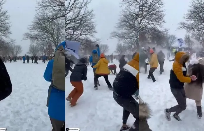 Snowball fight breaks out before Trump election certification
