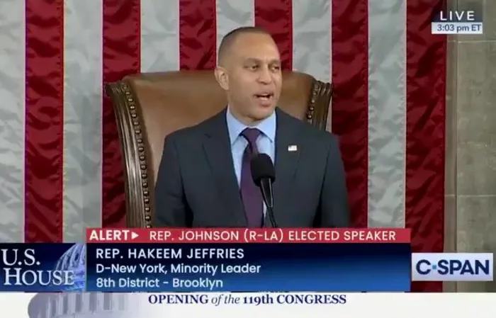 Hakeem Jeffries accidentally says 'we will FART HARD' for the freedom to vote' - corrects himself