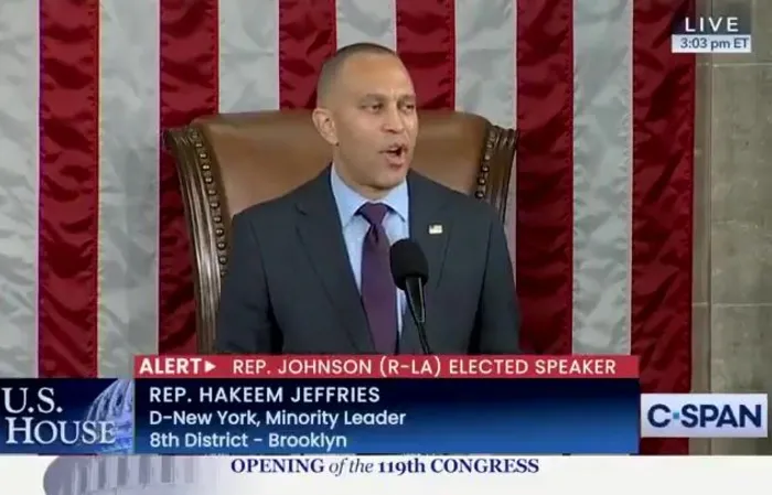 Hakeem Jeffries accidentally says 'we will FART HARD' for the freedom to vote' - corrects himself