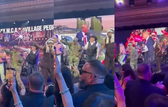 The Village People say "Trump Man" during performance of 'YMCA' at Mar-A-Lago