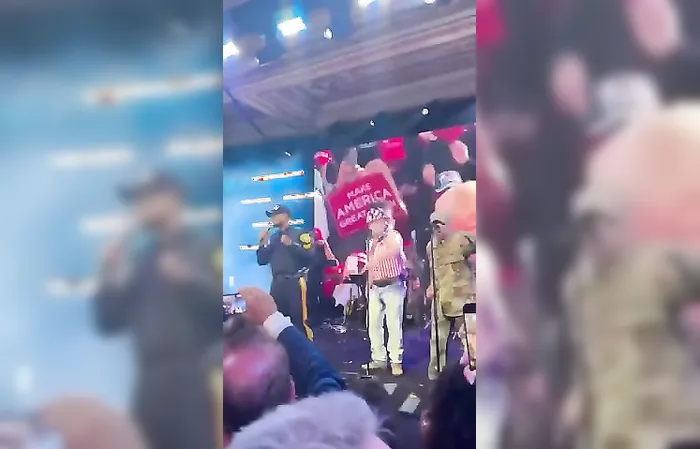 The Village People say "Trump Man" during performance of 'YMCA' at Mar-A-Lago
