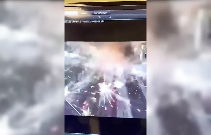 Footage shows Cybertruck explode in front of Trump Hotel