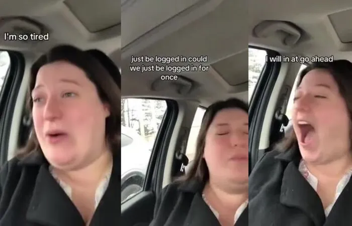 Woman freaks out over 'logging into things'