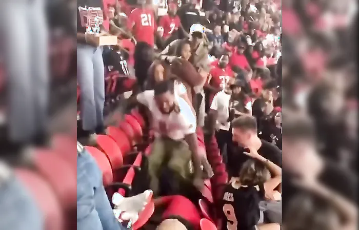 Saints fan gets STOMPED