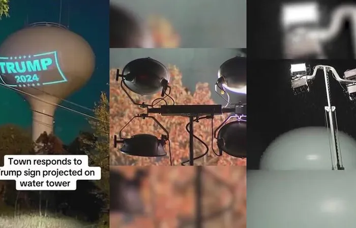 This guy projected a Trump sign on his town's water tower