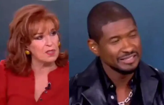Joy Behar looks mad that Usher won't take the Kamala bait