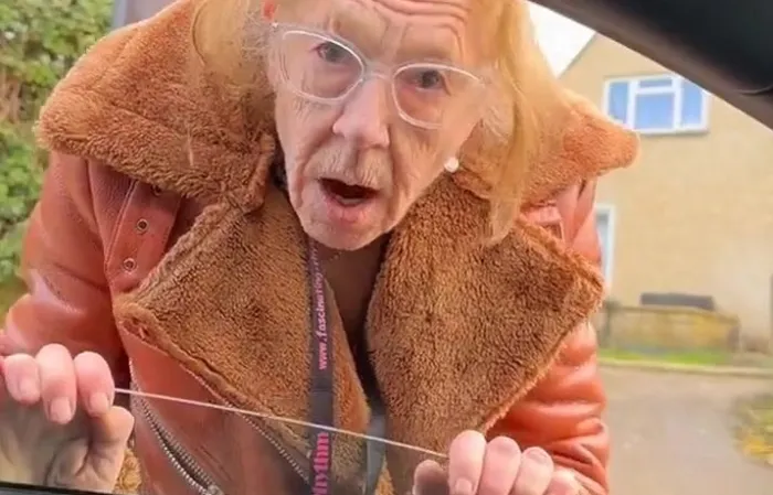 Someone's grandma terrorizes man sitting in parked car