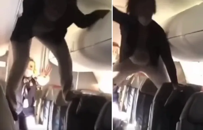 'Seems a bit demonic': woman went wacky on airplane and it's on video