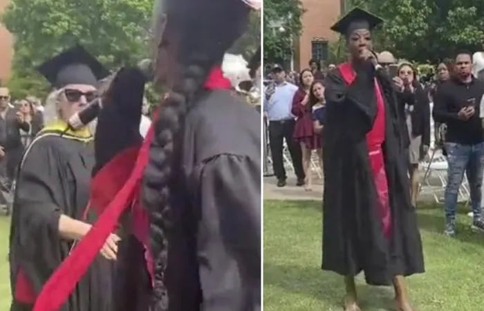'Today is gonna be all about me:' Woman steals mic at graduation, gets called 'entitled and oblivious' for it