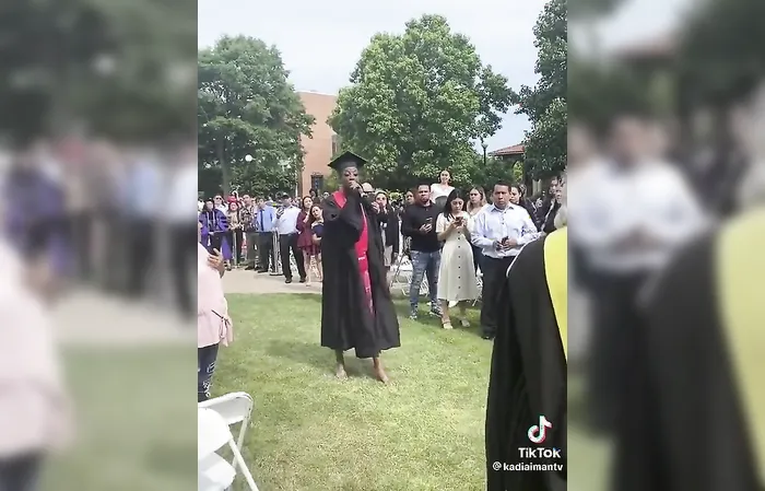 'Today is gonna be all about me:' Woman steals mic at graduation, gets called 'entitled and oblivious' for it