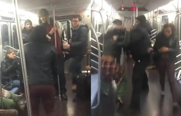 All out chaos breaks out in violent subway video