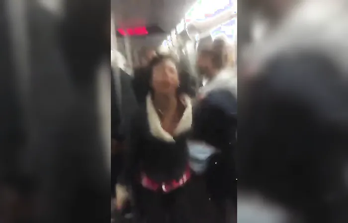 All out chaos breaks out in violent subway video
