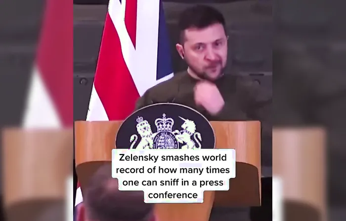 Why does Zelensky sniff so much during interviews?