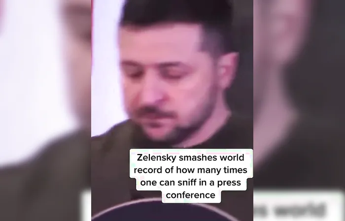 Why does Zelensky sniff so much during interviews?