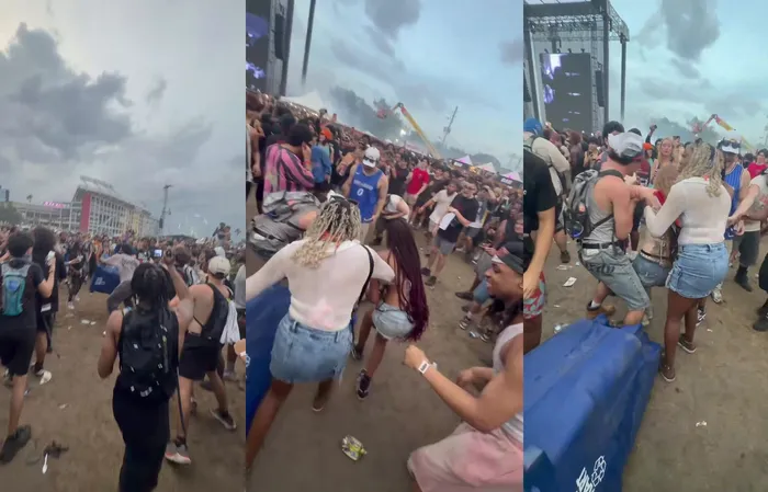 Dude threw a trash can into the crowd at Rolling Loud