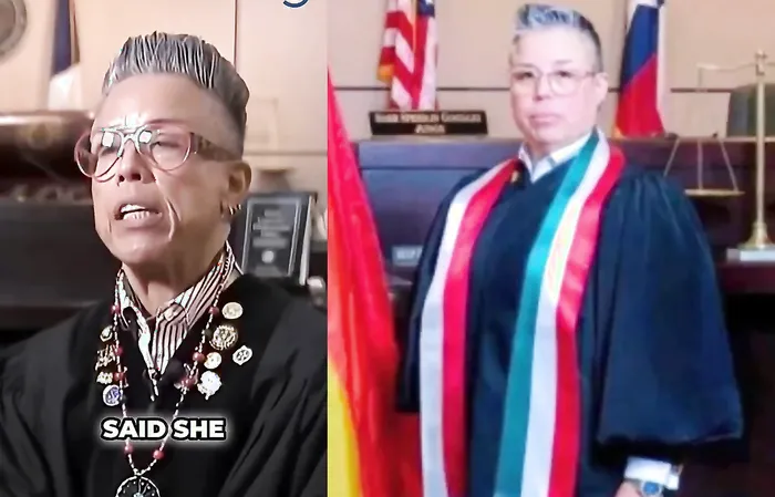Woke Lesbo Judge with terrible hair BANNED from the seat