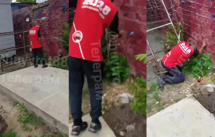Drunk man FINDS OUT not to use Russia as a public toilet