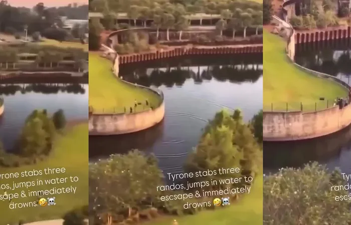 Tyrone stabs 3 people, jumps in the lake to escape and immediately drowns