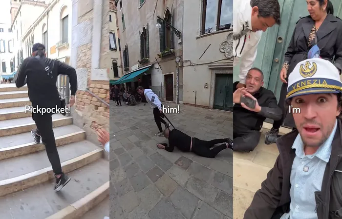 North African thief pepper sprays a tourist, then FINDS OUT