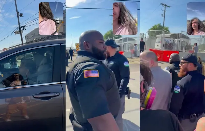 Transport officer tosses two terrorist protesters in one easy shove
