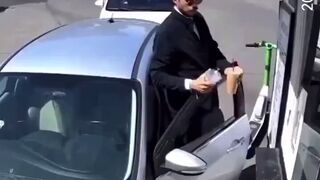 Woman gets revenge on man harassing her at gas station