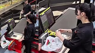 Guy peels banana to pay less at store, cashier gets revenge