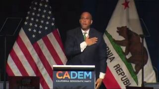 Cory Booker accused of Nazi salute to 4,000 CA Democrat Party delegates.