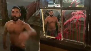 Guy punches window out in terrorizing video