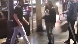 Drunk Man pushes WOMAN, then FOUND OUT
