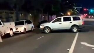 Guy runs over someone during illegal street takeover