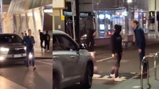 Guy blocking the road and FOUND OUT
