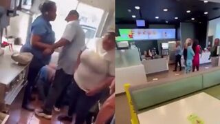 Fast food workers beat the snot out of each other