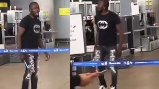 Dude with hammer smashes up airport