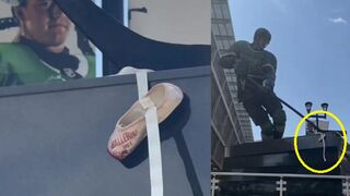 Bloody slippers showing up across America to promote ‘BALLERINA’ movie