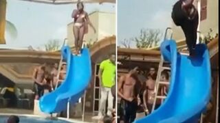 When you've never been on a water slide before