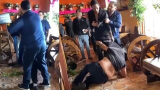 Guy destroys inside of a Hacienda Buffet