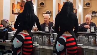 Grandpa orders his 4th coffee