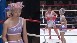 Female fighter has awesome kick move