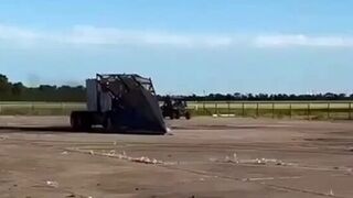 Custom Semi truck destroys 16 cars, boat, RV and a bounce house