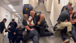 Democrat Senator Padilla slammed on ground and arrested