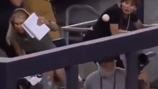 She was about to get drilled in the face with a baseball, until he stepped in