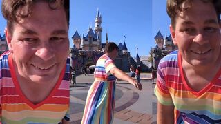 Guy in dress at Disney