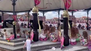 Pervert performs in front of children - where are the parents?