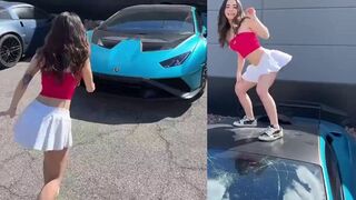 Breaking an expensive windshield for a TikTok dance