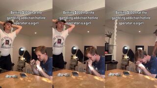 Betting $100 the gambling addiction hotline operator is a girl